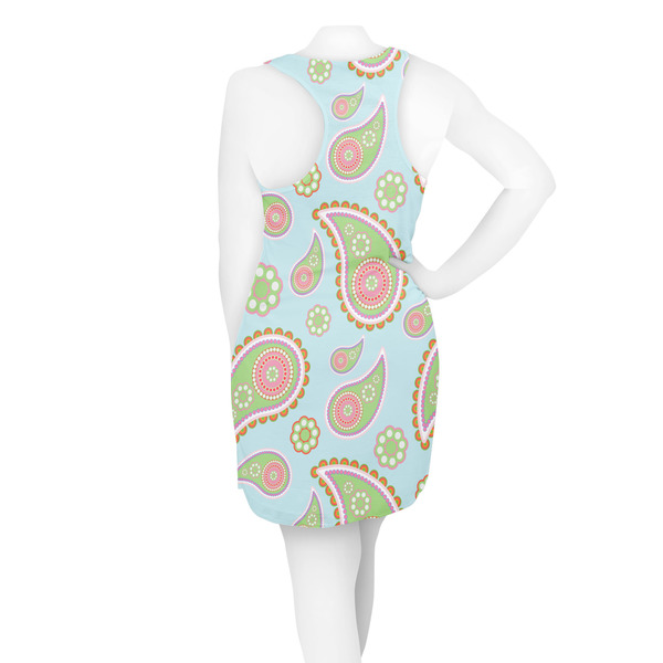 Blue Paisley Racerback Dress - On Model - Back