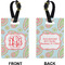 Blue Paisley Rectangle Luggage Tag (Front + Back)