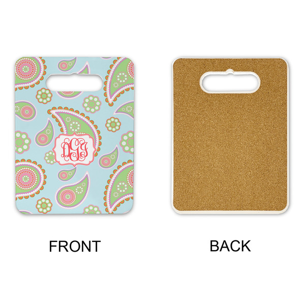 Blue Paisley Rectangle Trivet with Handle - APPROVAL