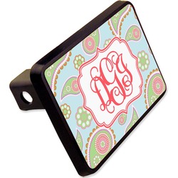 Blue Paisley Rectangular Trailer Hitch Cover - 2" (Personalized)