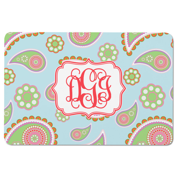 Blue Paisley Rectangular Fridge Magnet - FRONT