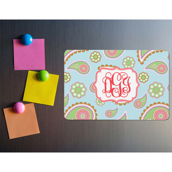 Blue Paisley Rectangular Fridge Magnet - LIFESTYLE
