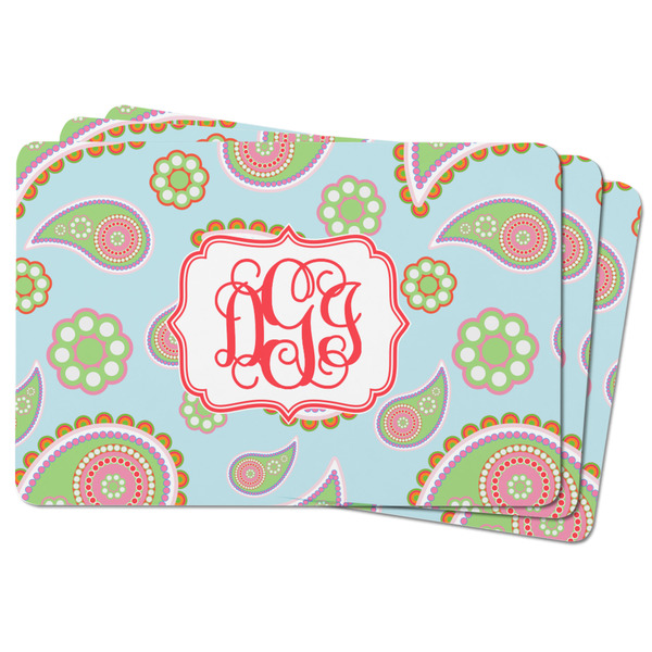 Blue Paisley Rectangular Fridge Magnet - THREE