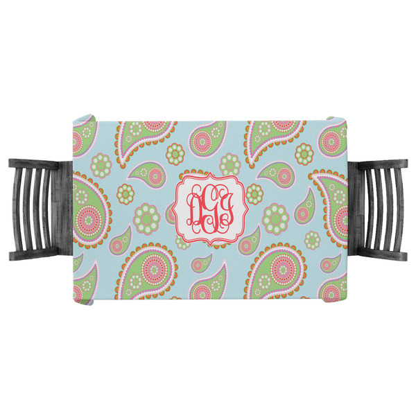 Custom Blue Paisley Tablecloth - 58"x58" (Personalized)