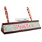 Blue Paisley Red Mahogany Nameplates with Business Card Holder - Angle
