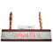 Blue Paisley Red Mahogany Nameplates with Business Card Holder - Straight