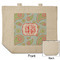 Blue Paisley Reusable Cotton Grocery Bag - Front & Back View