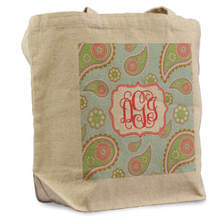 Blue Paisley Reusable Cotton Grocery Bag (Personalized)