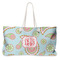 Blue Paisley Large Rope Tote Bag - Front View