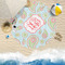 Blue Paisley Round Beach Towel Lifestyle