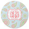 Blue Paisley Round Rubber Backed Coaster (Personalized)