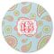 Blue Paisley Round Rubber Backed Coaster (Personalized)