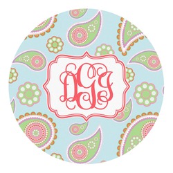 Blue Paisley Round Decal (Personalized)