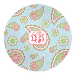 Blue Paisley 5' Round Indoor Area Rug (Personalized)