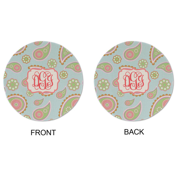 Blue Paisley Round Linen Placemats - APPROVAL (double sided)