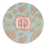 Blue Paisley Round Linen Placemat (Personalized)