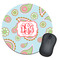 Blue Paisley Round Mouse Pad