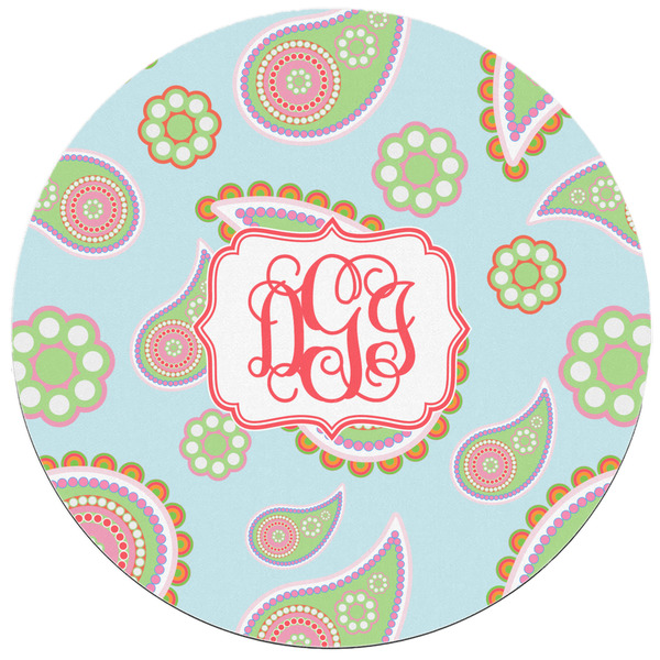 Blue Paisley Round Mousepad - APPROVAL