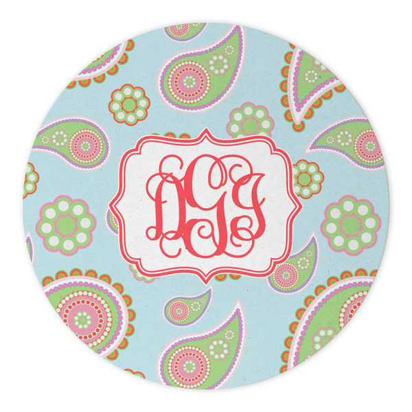 Blue Paisley Round Paper Coaster - Approval