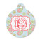 Blue Paisley Round Pet ID Tag - Small (Personalized)