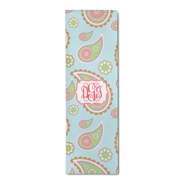 Custom Blue Paisley Runner Rug - 2.5'x8' w/ Monograms