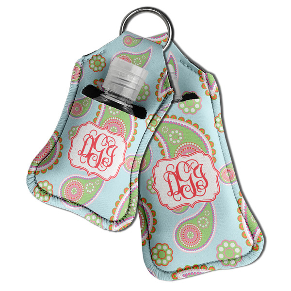 Blue Paisley Sanitizer Holder Keychain - Both in Case (PARENT)