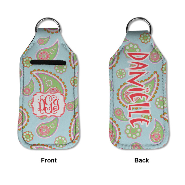 Blue Paisley Sanitizer Holder Keychain - Large APPROVAL (Flat)