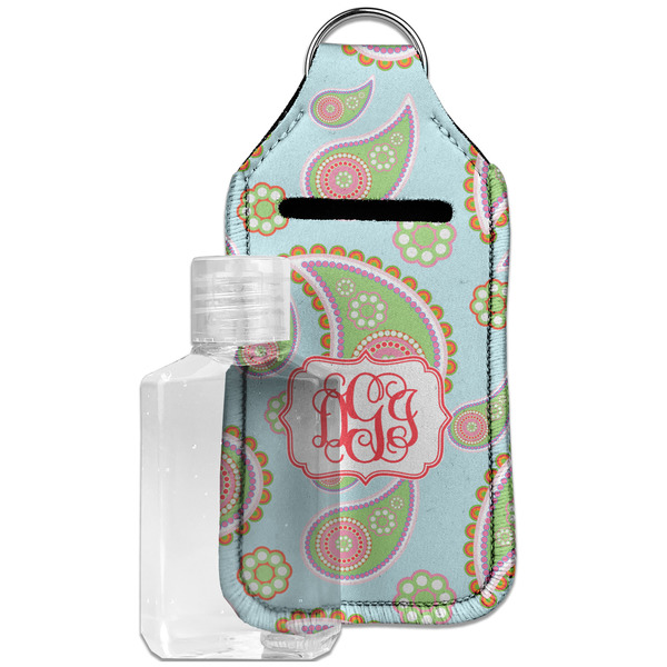 Custom Blue Paisley Hand Sanitizer & Keychain Holder - Large (Personalized)