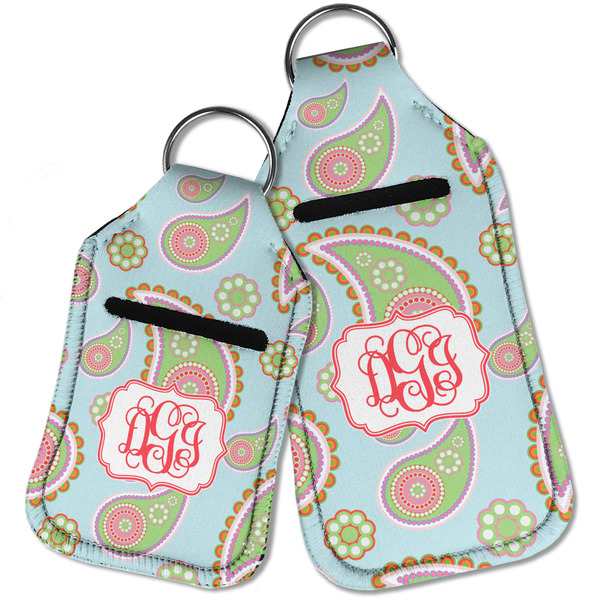 Blue Paisley Sanitizer Holder Keychain - Parent Main