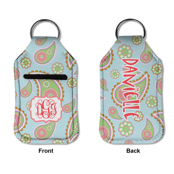 Blue Paisley Sanitizer Holder Keychain - Small APPROVAL (Flat)