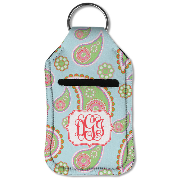 Blue Paisley Sanitizer Holder Keychain - Small (Front Flat)