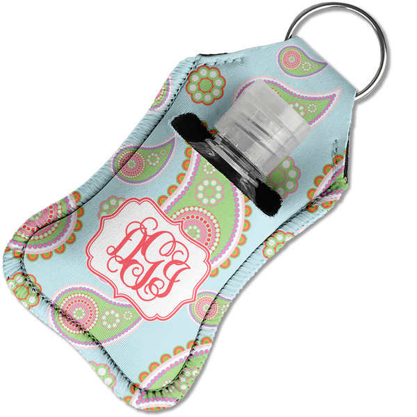 Blue Paisley Sanitizer Holder Keychain - Small in Case