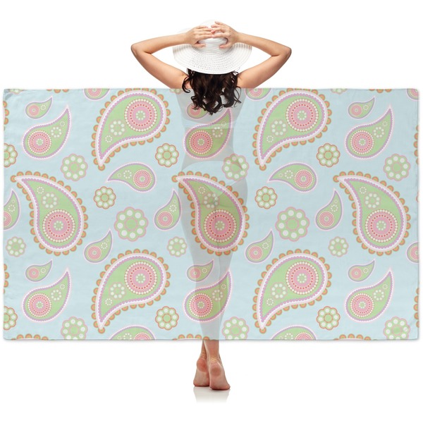 Custom Blue Paisley Sheer Sarong