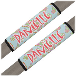 Blue Paisley Seat Belt Covers (Set of 2) (Personalized)