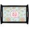Blue Paisley Black Wooden Tray - Small (Personalized)