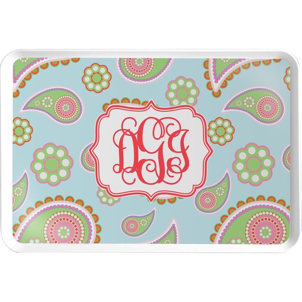 Custom Blue Paisley Serving Tray (Personalized)
