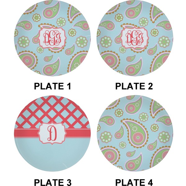 Blue Paisley Set of Appetizer / Dessert Plates (Approval)