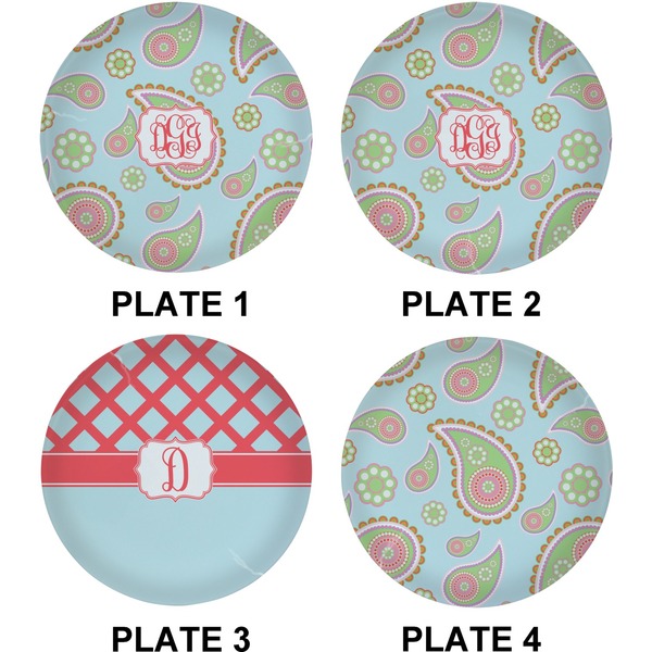 Blue Paisley Set of Lunch / Dinner Plates (Approval)