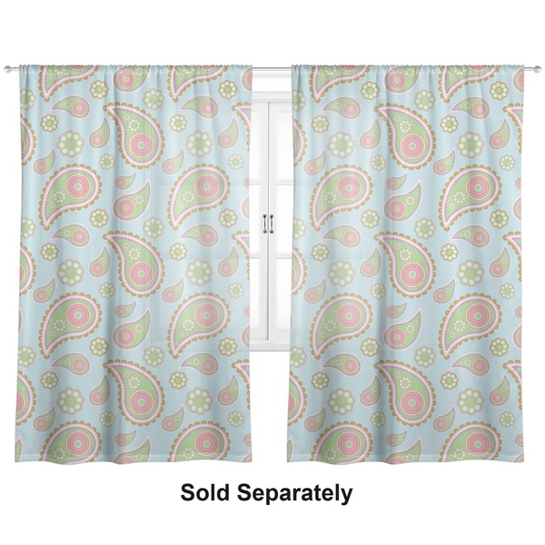 Blue Paisley Sheer Curtains