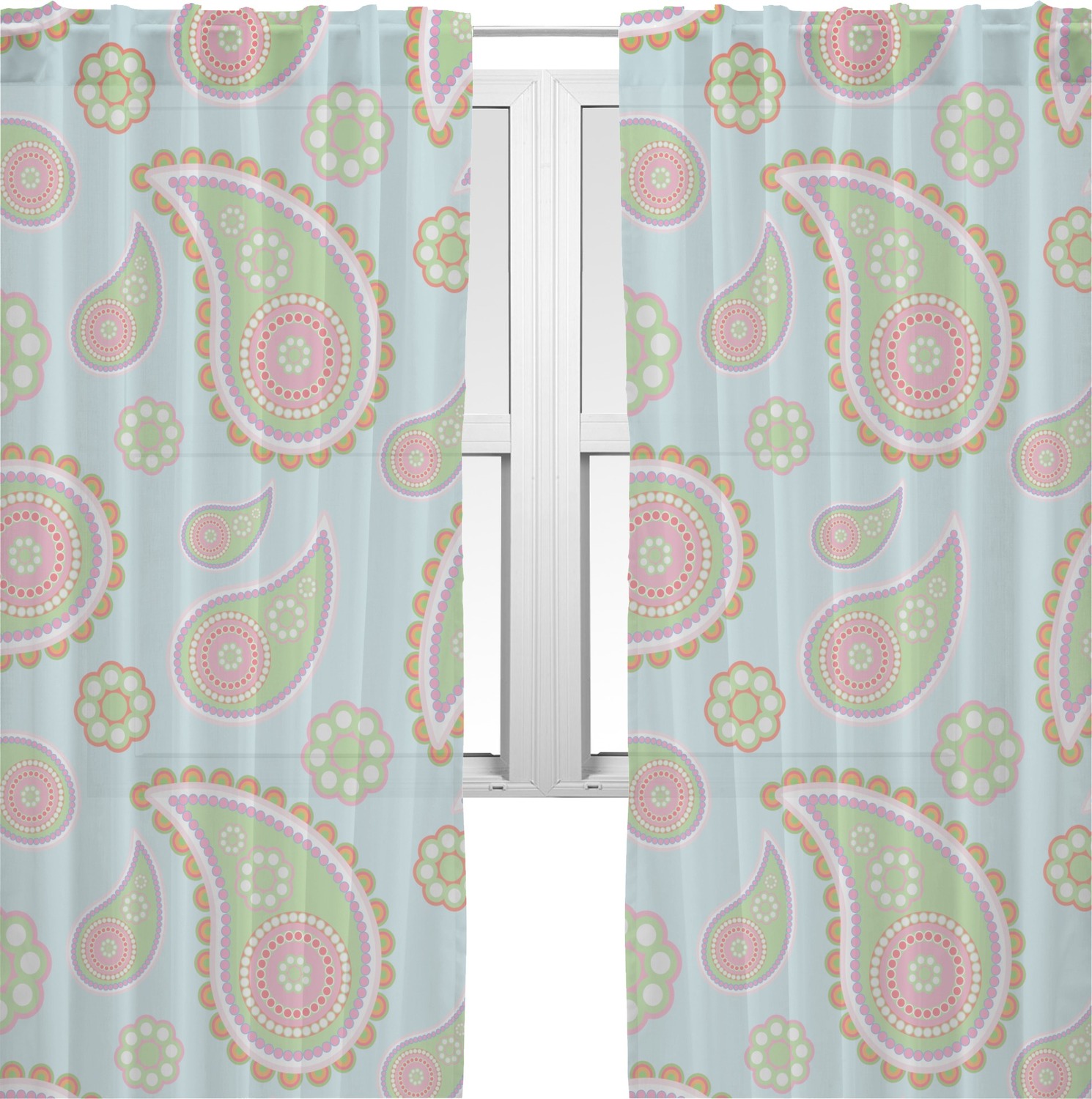 Blue Paisley Sheer Curtains 60"x84" (Personalized) YouCustomizeIt