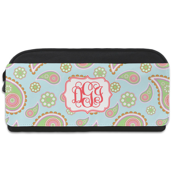 Custom Blue Paisley Shoe Bag (Personalized)