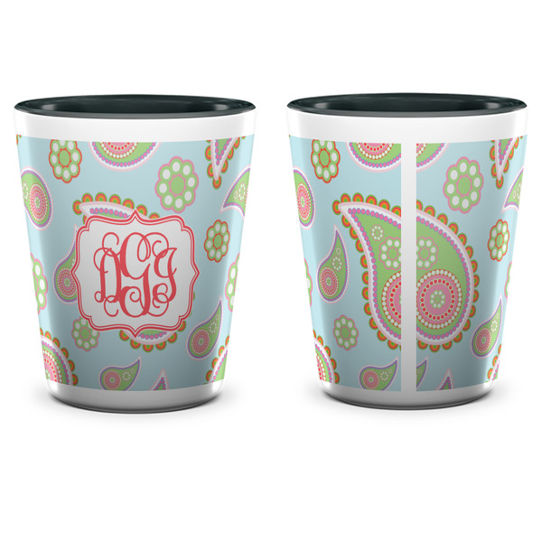 Blue Paisley Shot Glass - Two Tone - APPROVAL