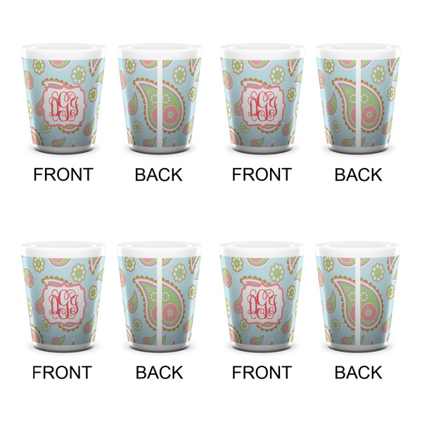 Blue Paisley Shot Glass - White - Set of 4 - APPROVAL