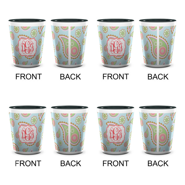 Blue Paisley Shot Glassess - Two Tone - Set of 4 - APPROVAL