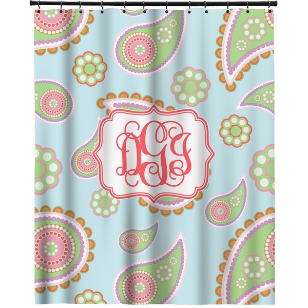Custom Blue Paisley Extra Long Shower Curtain - 70"x84" (Personalized)
