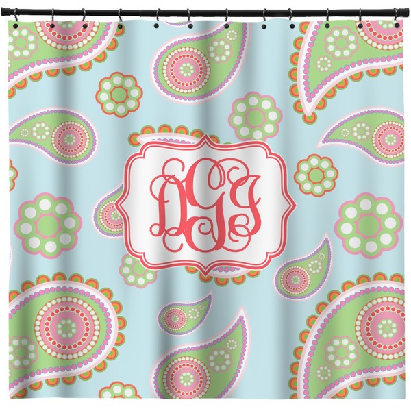 Custom Blue Paisley Shower Curtain - Custom Size (Personalized)