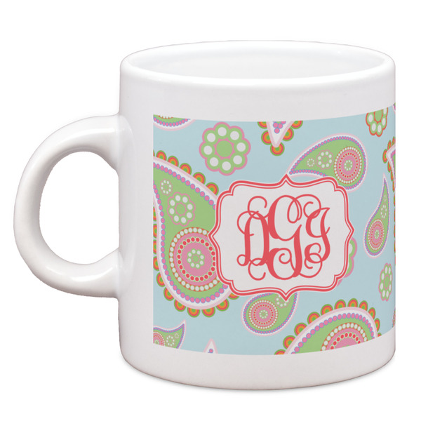 Custom Blue Paisley Espresso Cup (Personalized)