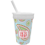Blue Paisley Sippy Cup with Straw (Personalized)