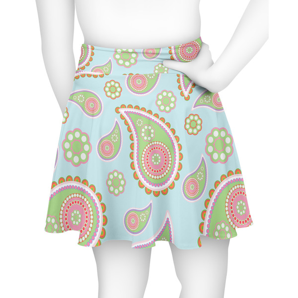 Blue Paisley Skater Skirt - Back