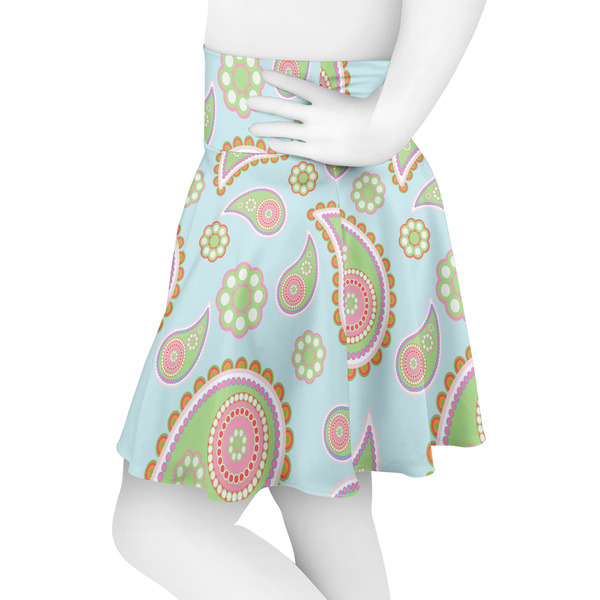 Blue Paisley Skater Skirt - Side